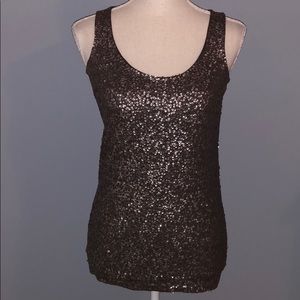 J. Crew silver gray sequins sleeveless tank top